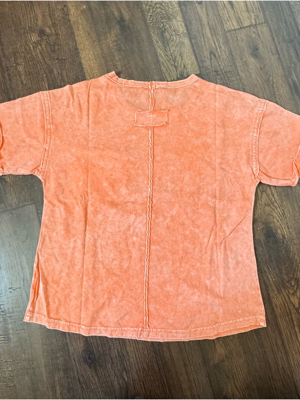 Zenana Outfitters Orange mineral wash Short Sleeve Top & Shorts Set - Picture 6 of 7